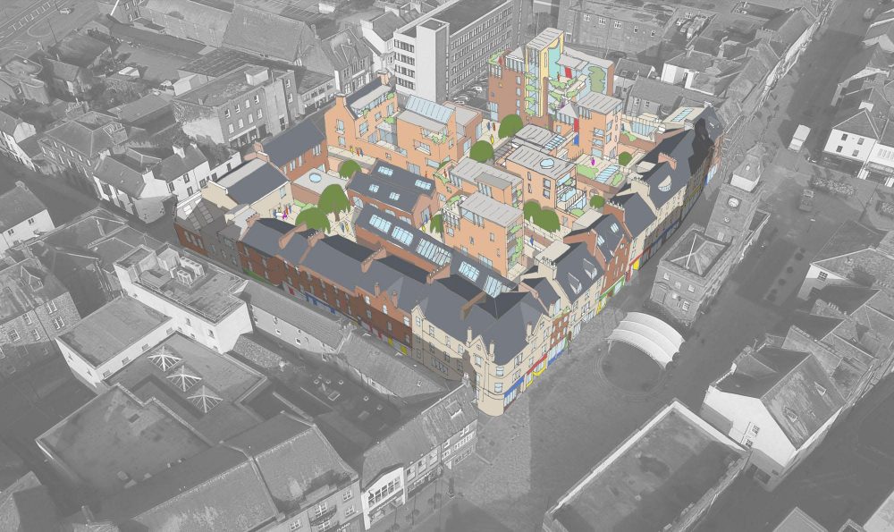 proposed aerial view (image courtesy of Dumfries Midsteeple Quarter)