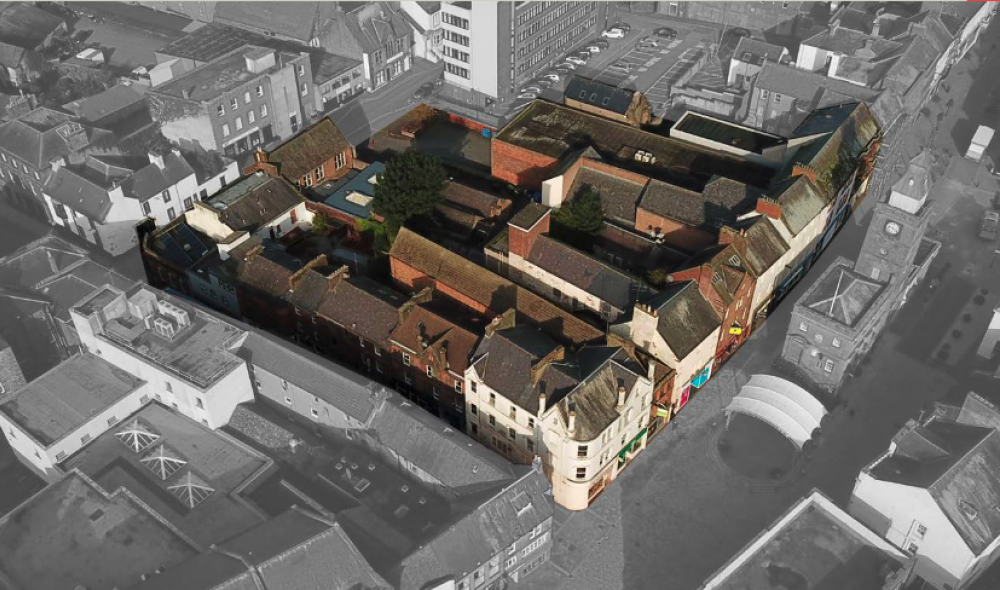 existing aerial view (image courtesy of Dumfries Midsteeple Quarter)