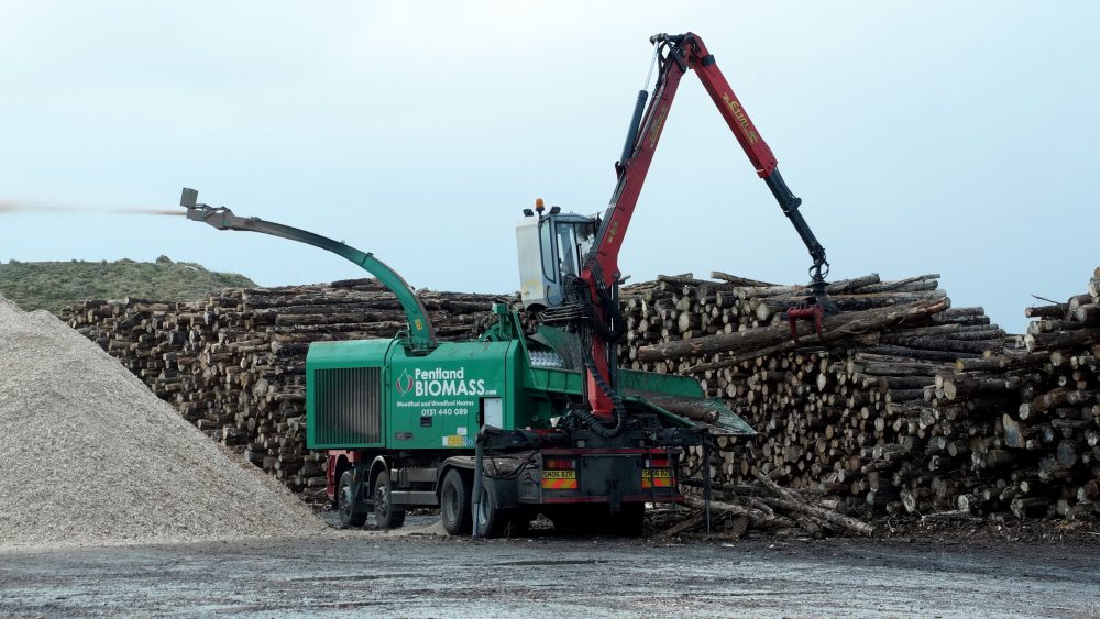 Wick district heating from timber