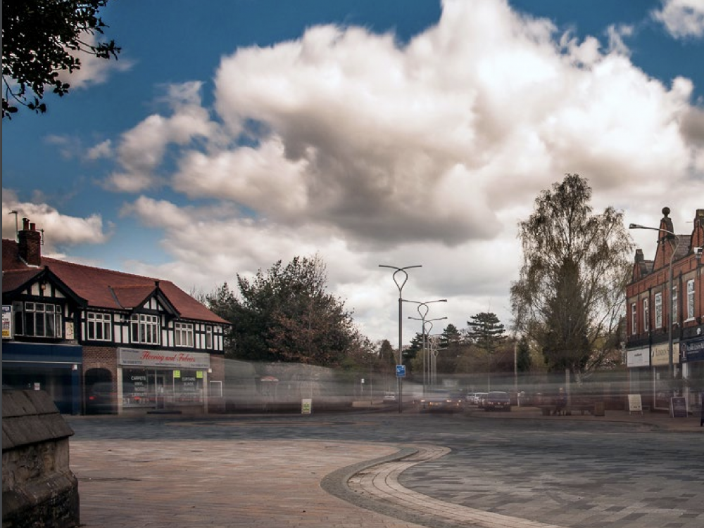 Poynton town centre after scheme implementation (image courtesy of Optimum Trajectory Photography)